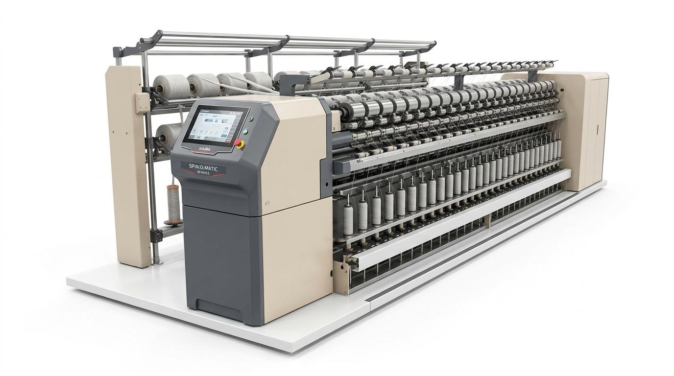 Industrial yarn spinning used for fabric manufacturing